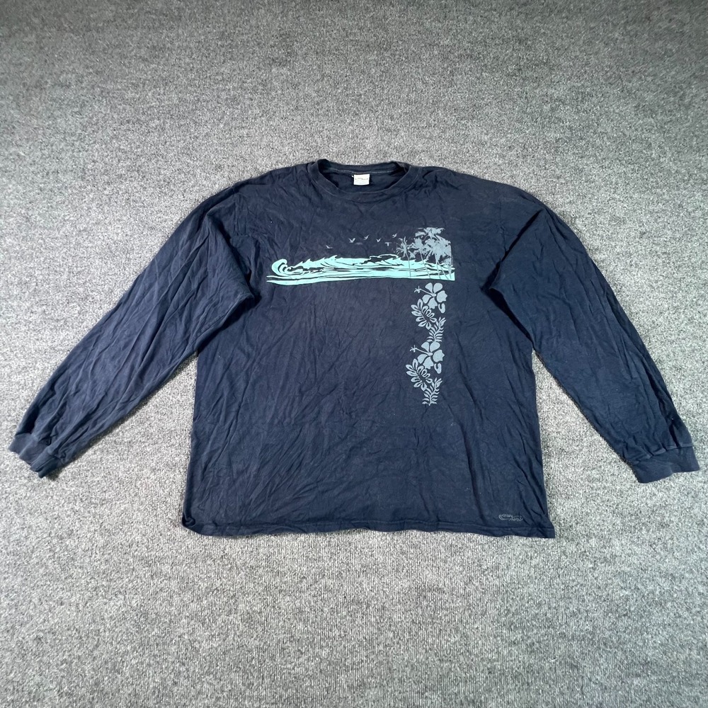 Crazy Shirts Hawaii Original Men's 2XL Blue Graphic Long Sleeve Y2K Streetwear